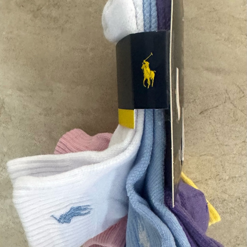 Polo Ralph Lauren Girls Sport Quarter Socks, 6-Pack - Picture 11 of 11